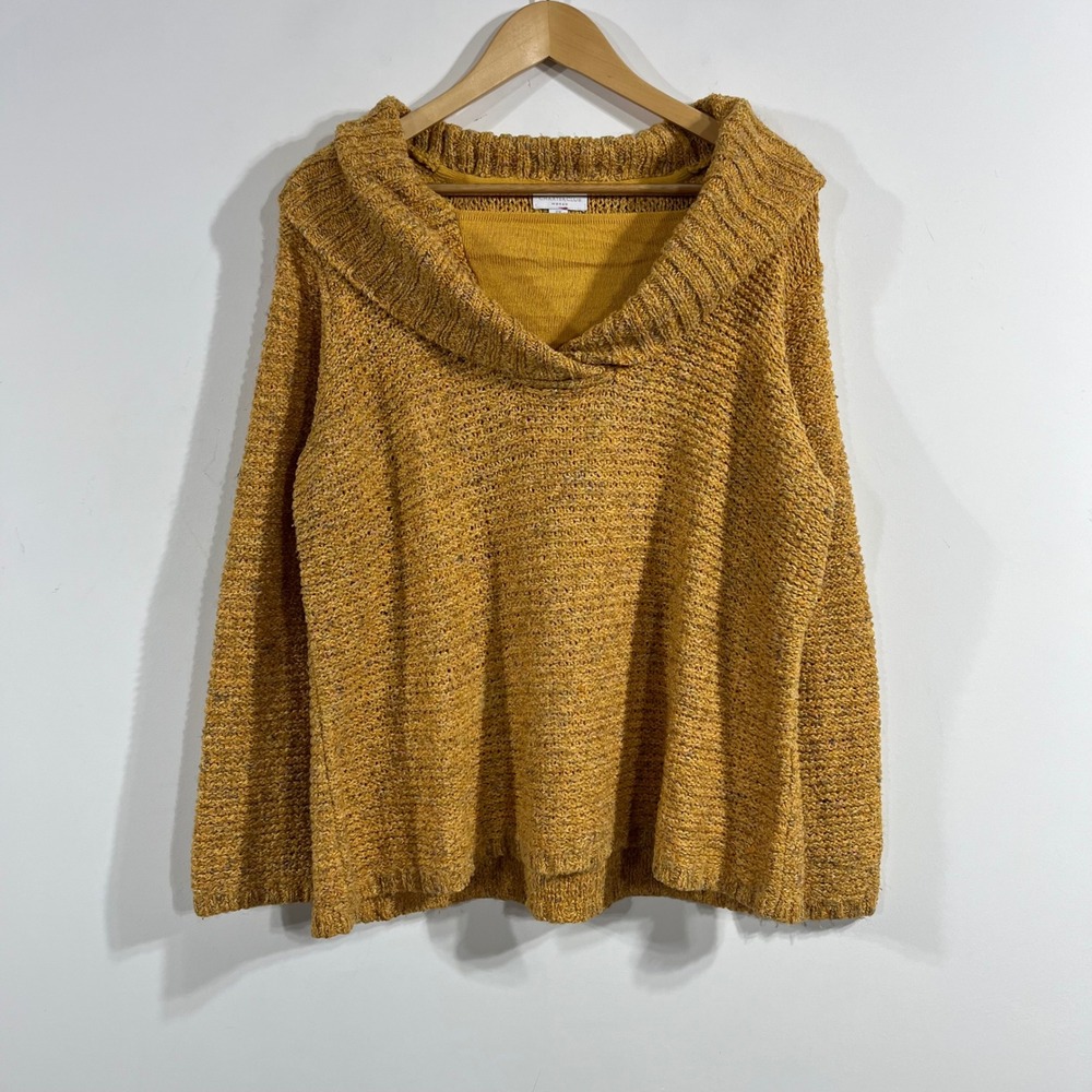 Charter Club Old Money Quiet Luxury Cowl Neck Knit Sweater Womens 2X Boho Artsy